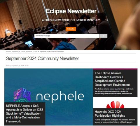 NEPHELE in Eclipse Newsletter