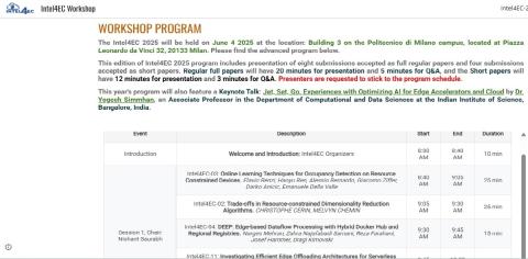 Workshop program
